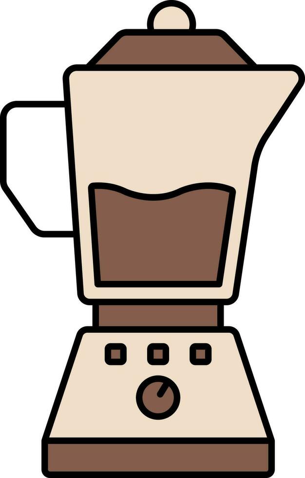 Mixer Grinder Icon In Brown Color. vector