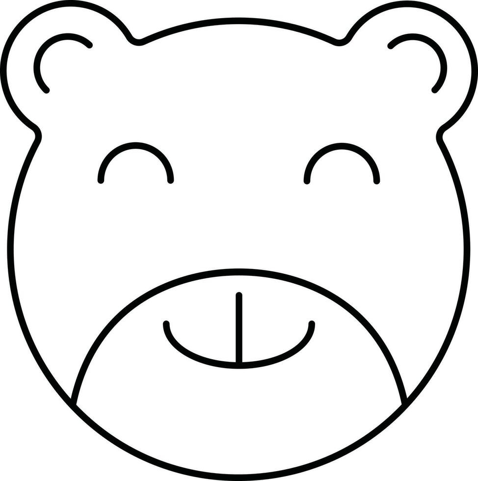 Linear Style Teddy Bear Face Icon. vector