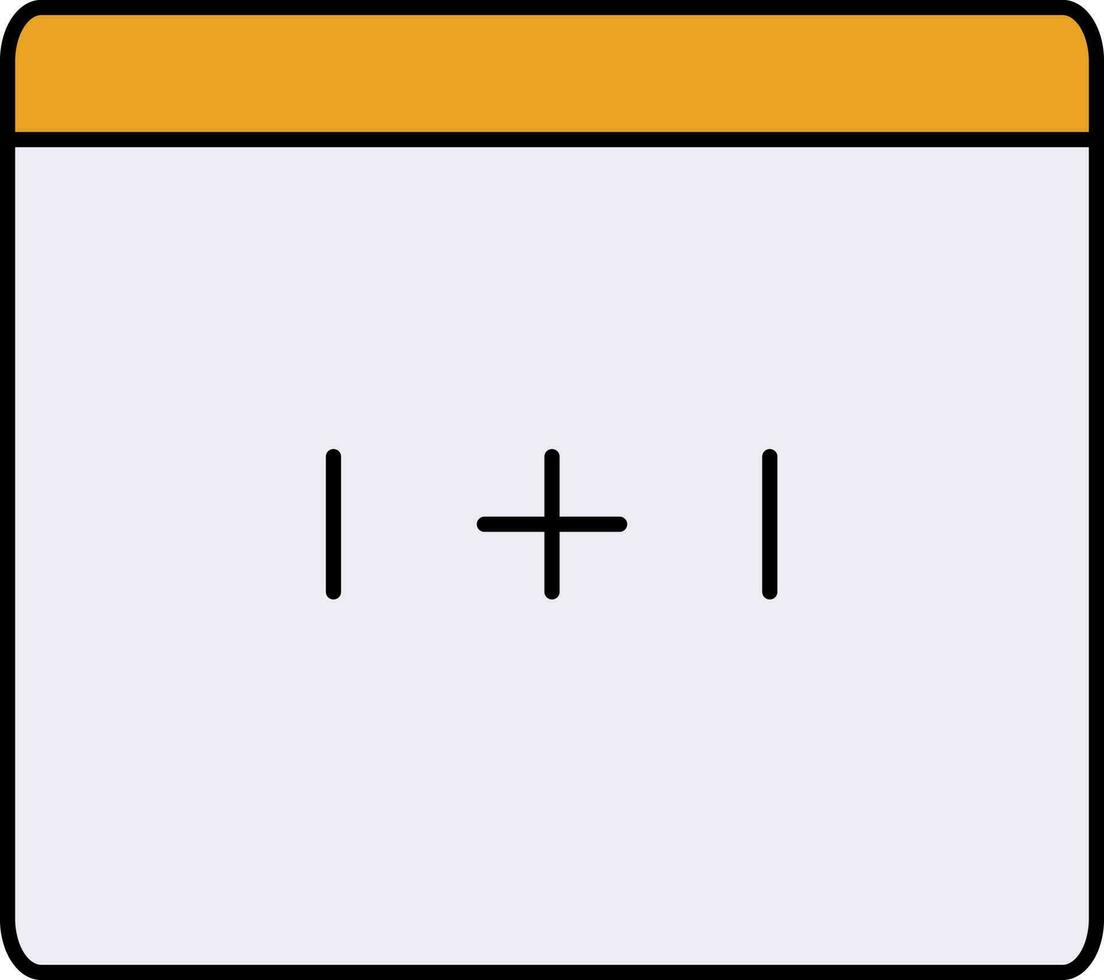 Mathematics Board Icon In Yellow And White Color. vector