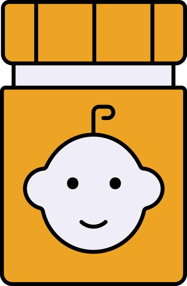 Baby Powder Icon In Yellow And White Color. vector