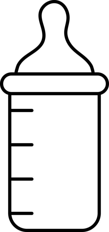 Feeding Bottle Icon In Black Line Art. vector