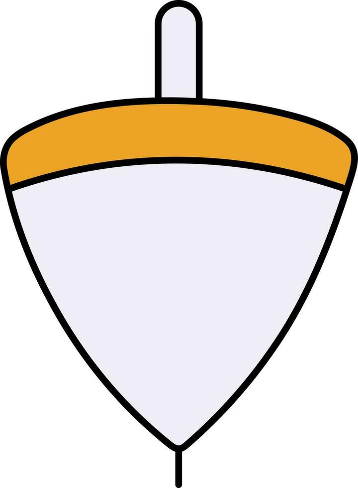 Spinning Top Or Whirligig Icon In Yellow And White Color. vector