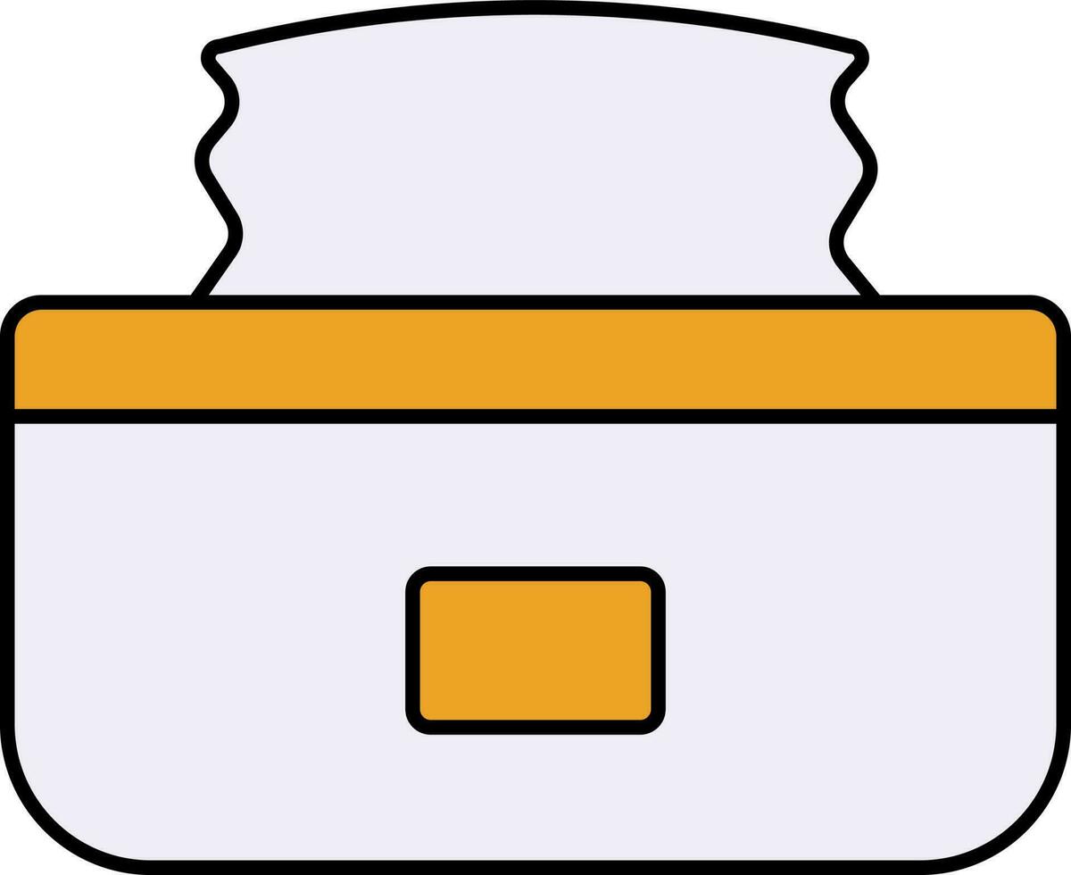 Wet Wipes Icon In Yellow And White Color. vector