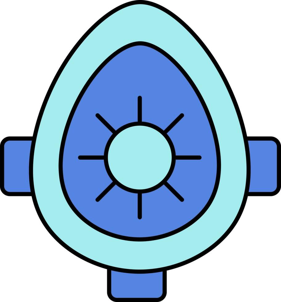 Oxygen Mask Icon In Blue Color. vector