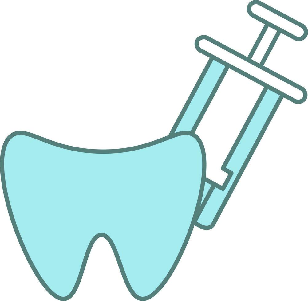 Dental Anesthesia Icon In Blue And White Color. vector