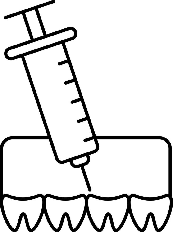 Dental Anesthesia Icon In Line Art. vector