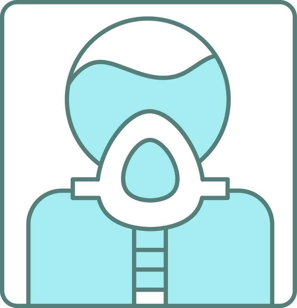 Nebulizer Oxygen Mask For Asthmatic Icon In Blue And White Color. vector