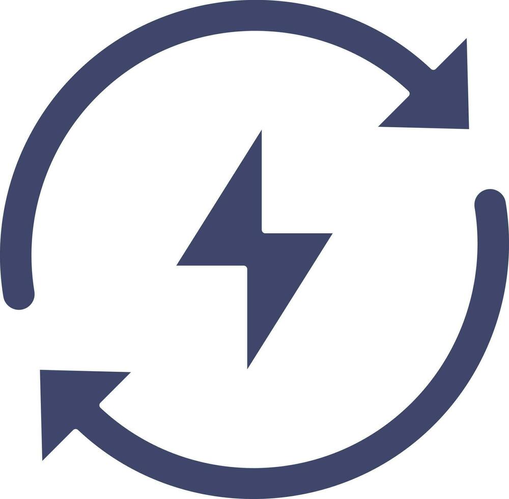 Renewable Energy Icon In Blue Color. vector