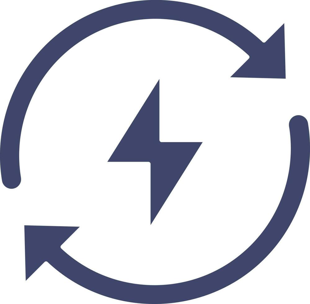 Renewable Energy Icon In Blue Color. vector