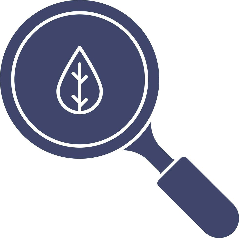 Searching Nature Or Leaf Icon In Blue And White Color. vector