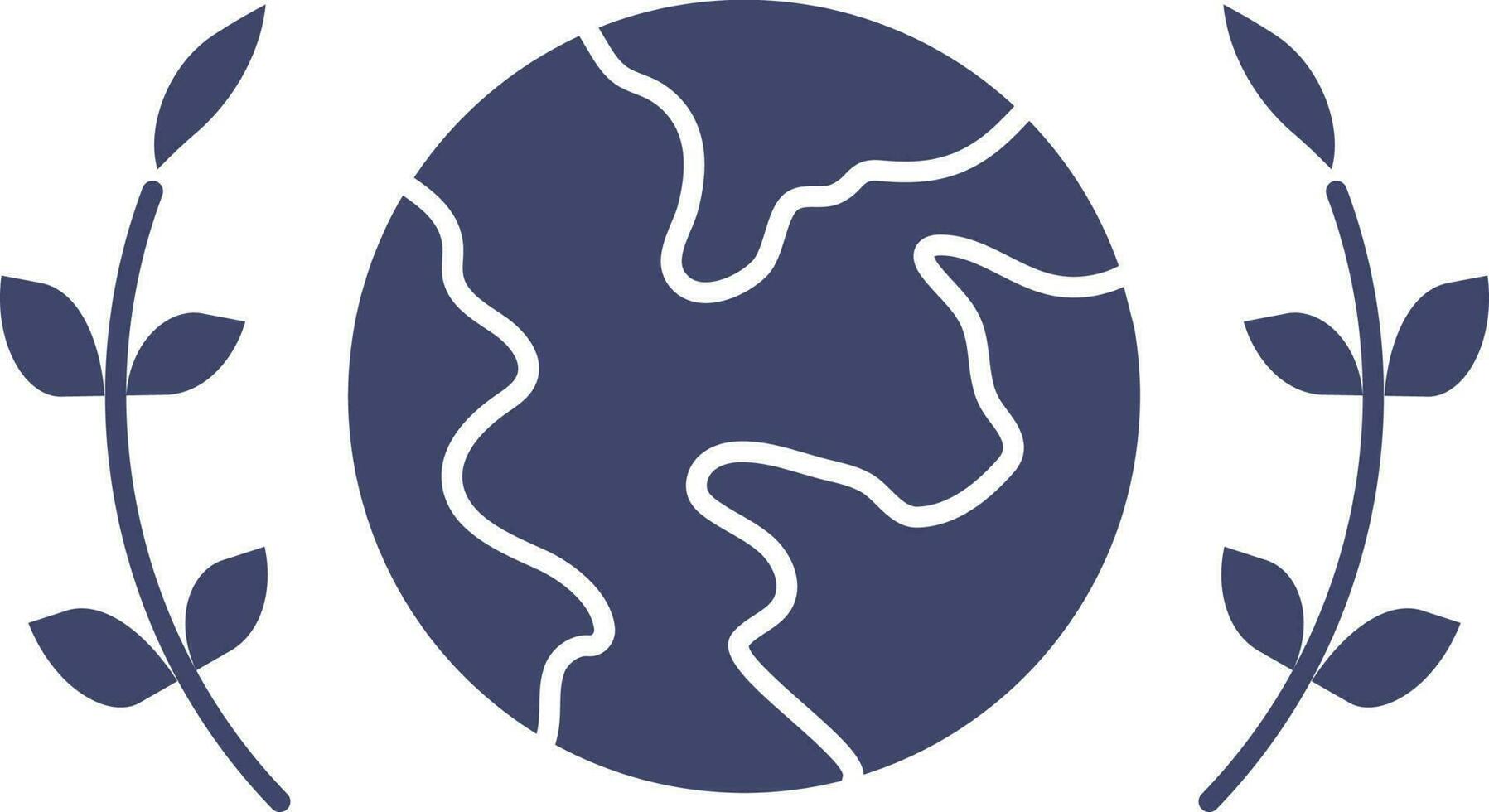 globo con laurel guirnalda icono en azul y blanco color. vector
