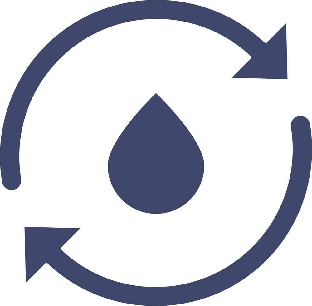 Water Recycling Icon In Blue Color. vector