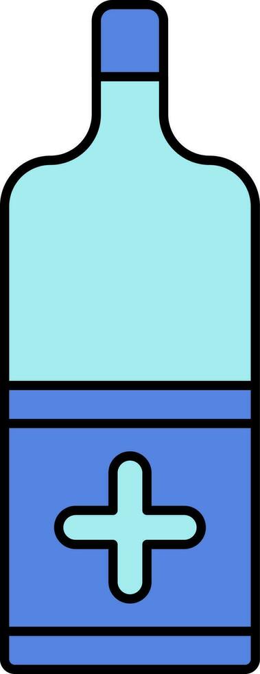 Medicine Bottle Icon In Blue Color. vector