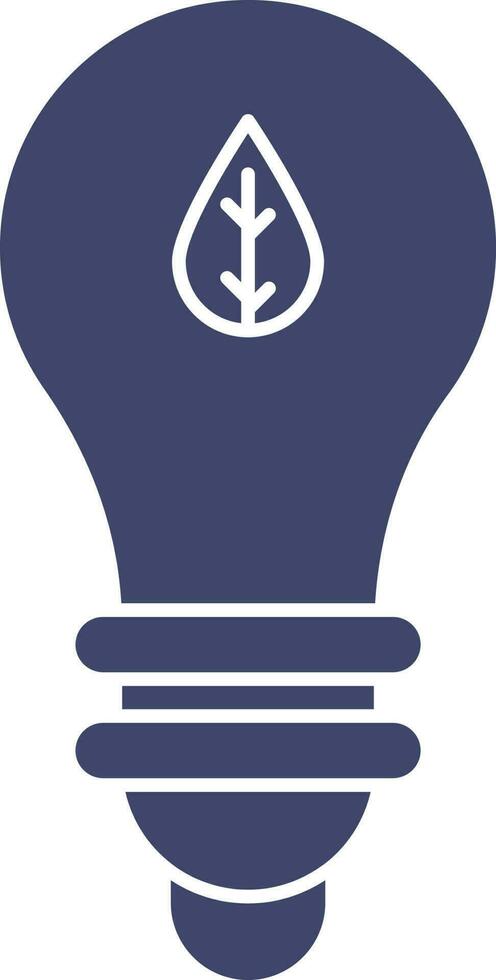 Ecology Bulb Icon In Blue And White Color. vector
