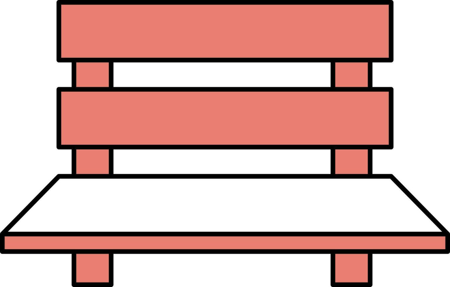 Isolated Bench Icon In Red And White Color. vector