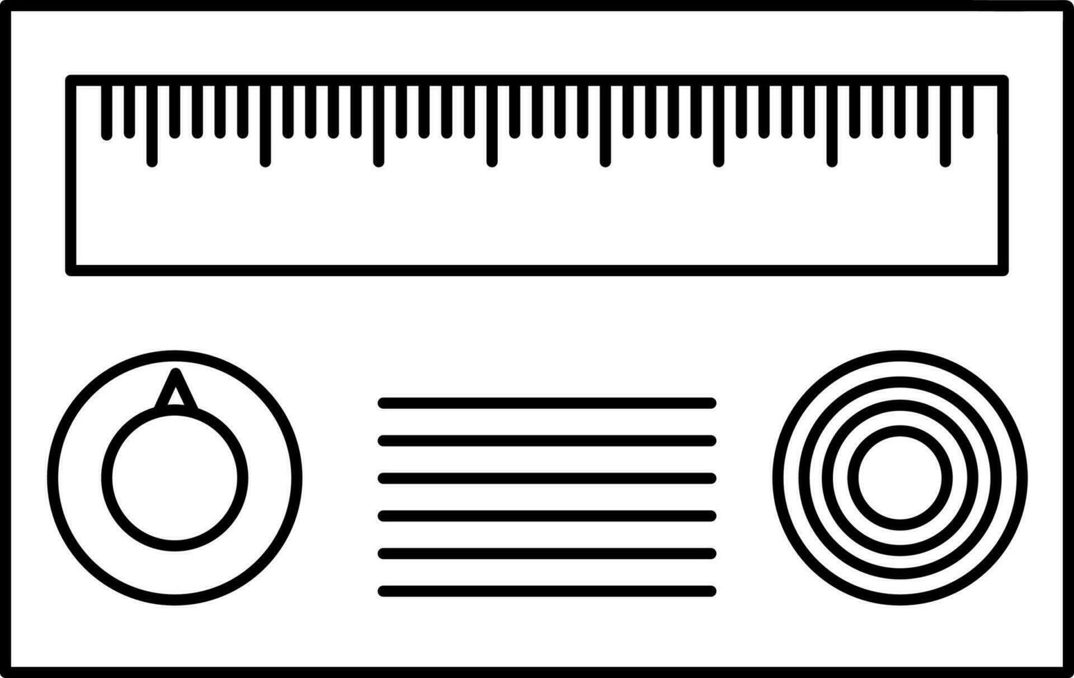 cinta grabadora icono en negro línea Arte. vector