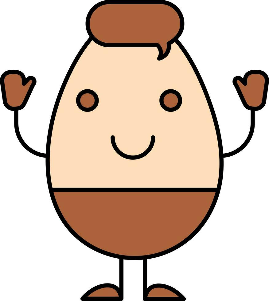 dibujos animados masculino huevo icono en marrón y melocotón color. vector