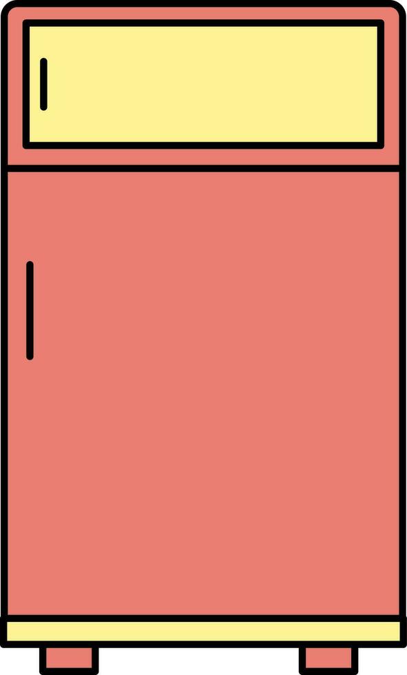refrigerador icono en rojo y amarillo color. vector