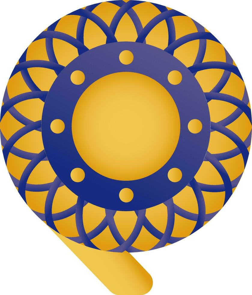 Firecracker Chakra Icon In Golden And Blue Color. vector