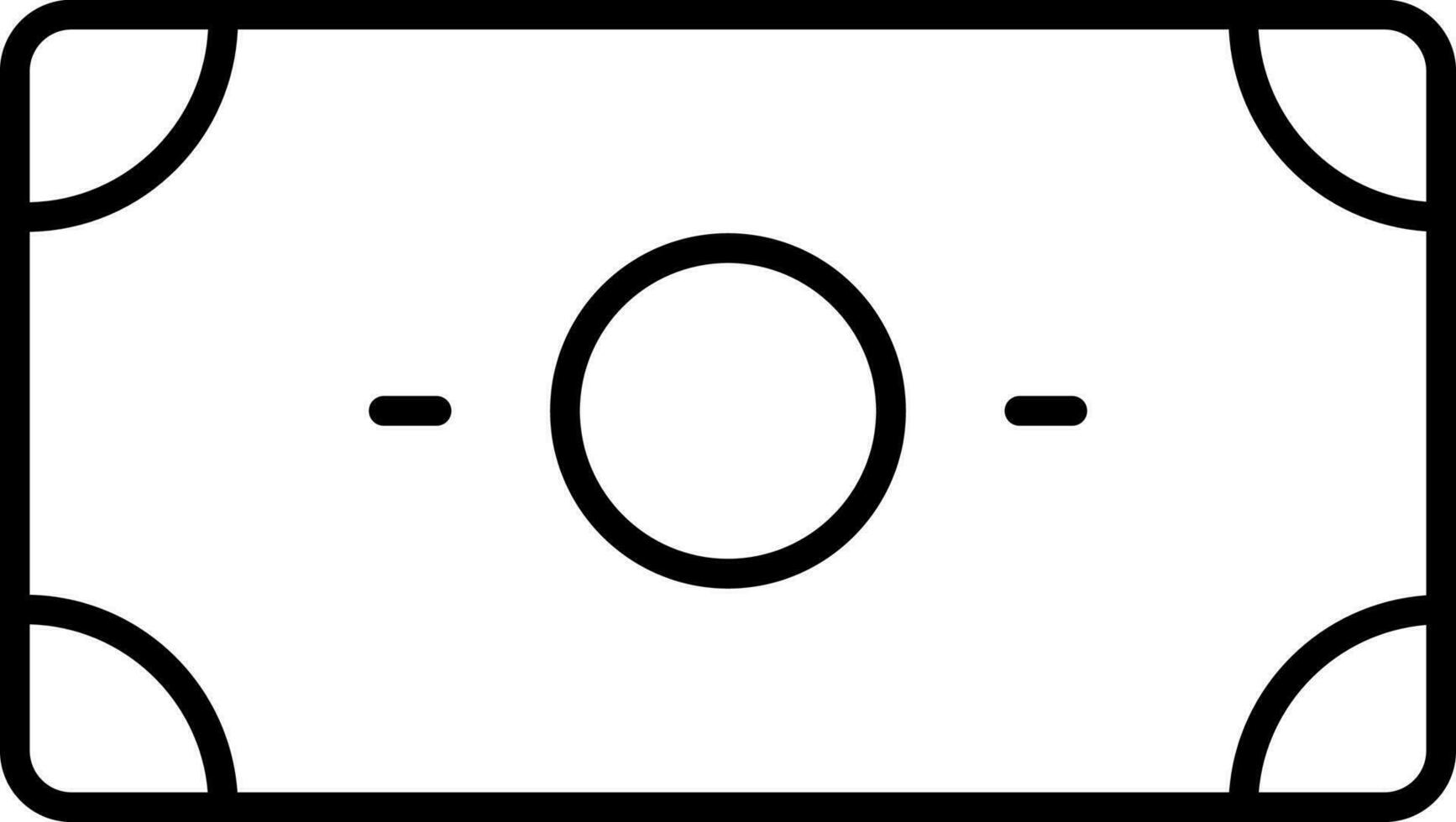 Banknote Icon In Black Line Art. vector