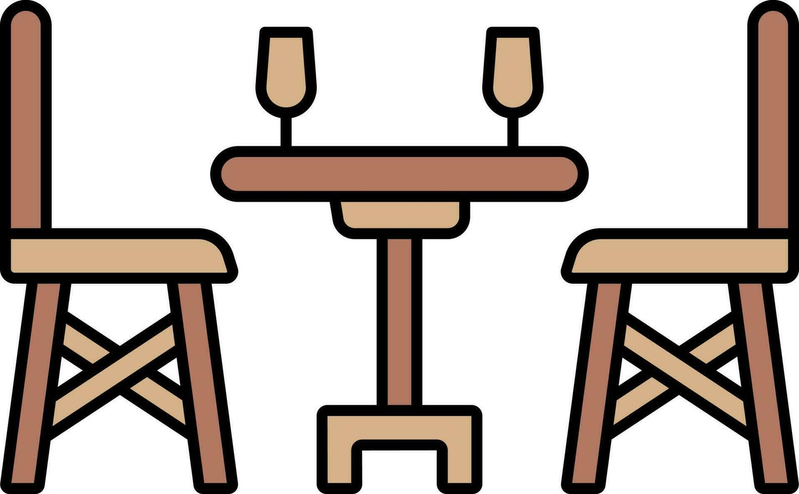 Dinner Table Icon In Brown Color. vector