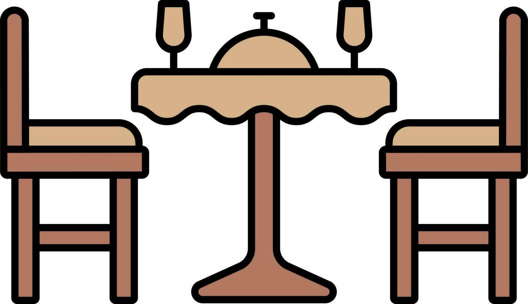 Dinner Table Icon In Brown Color. vector