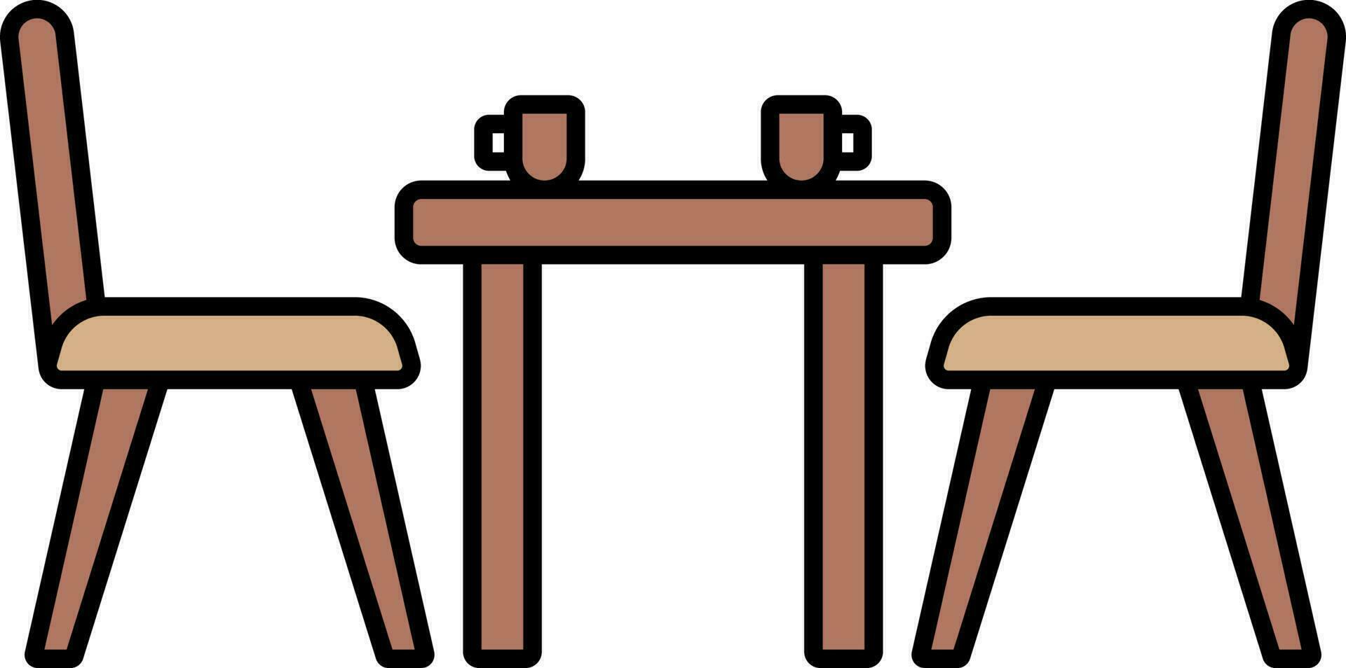 Dinner Table Icon In Brown Color. vector