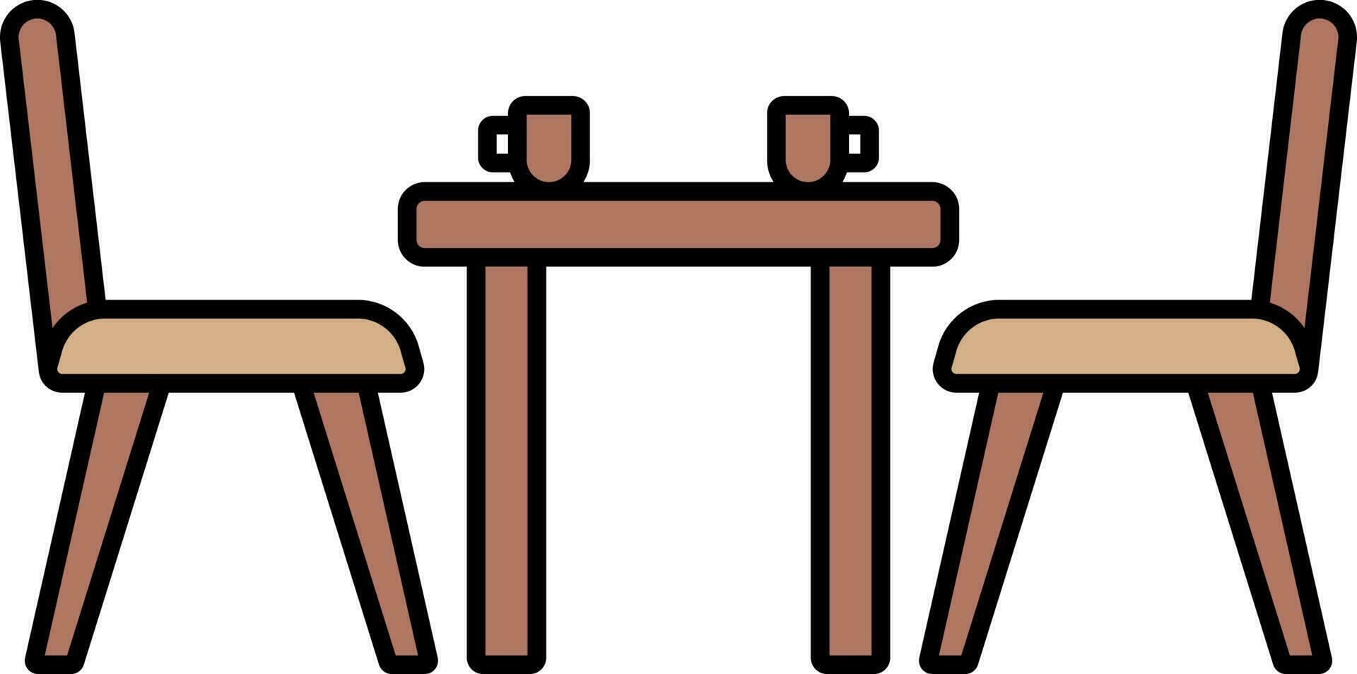 Dinner Table Icon In Brown Color. vector