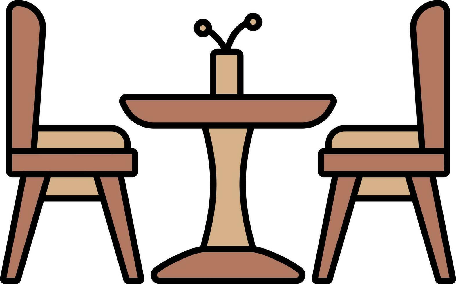 Dinner Table Icon In Brown Color. vector