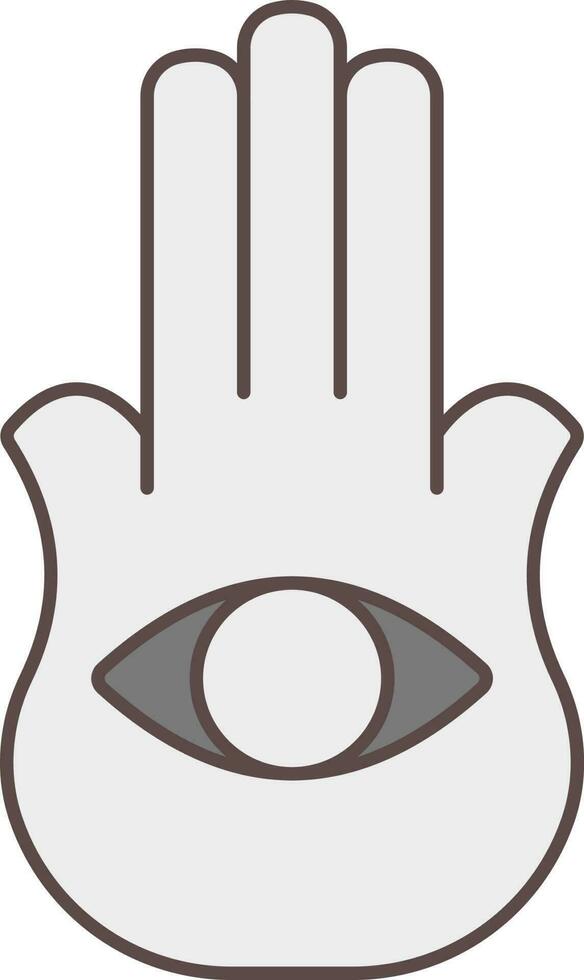 Flat Style Hamsa Hand Icon In Gray Color. vector