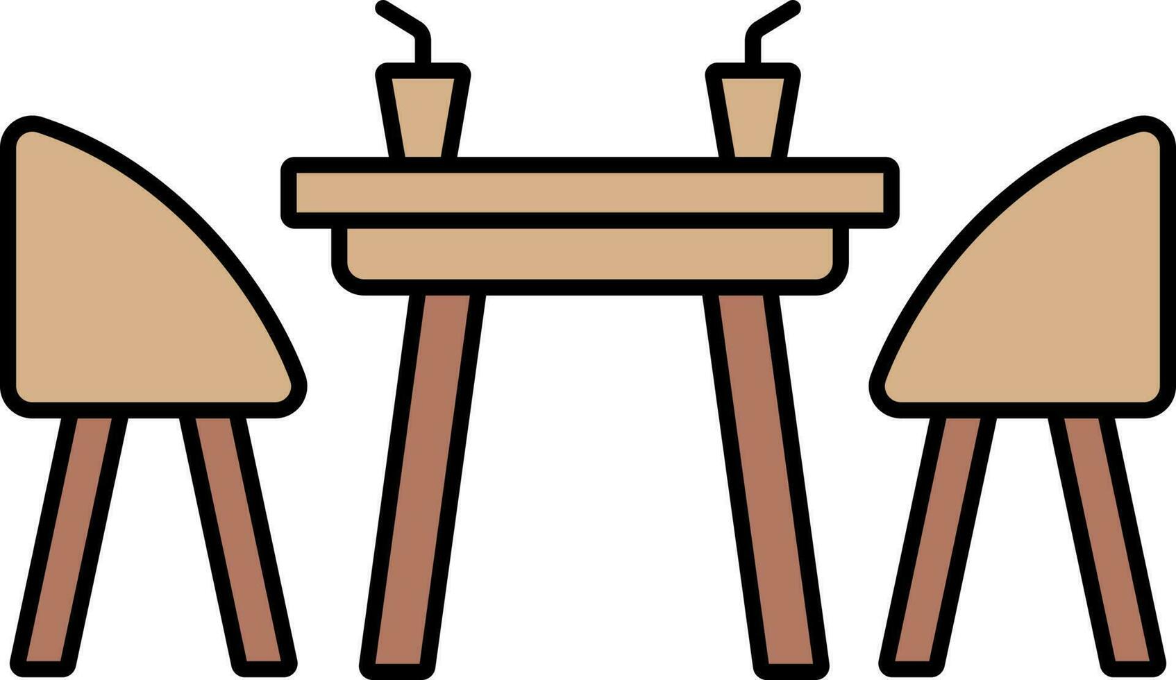 Dinner Table Icon In Brown Color. vector