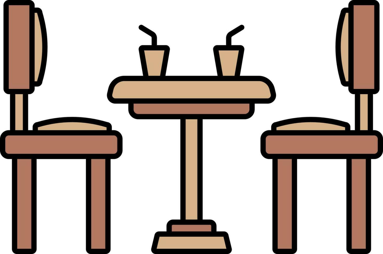 Dinner Table Icon In Brown Color. vector