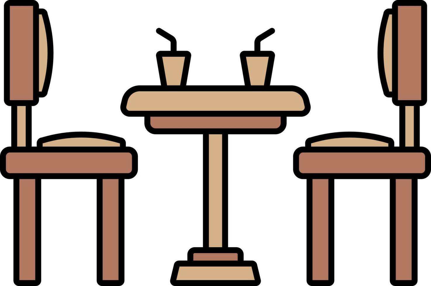 Dinner Table Icon In Brown Color. vector