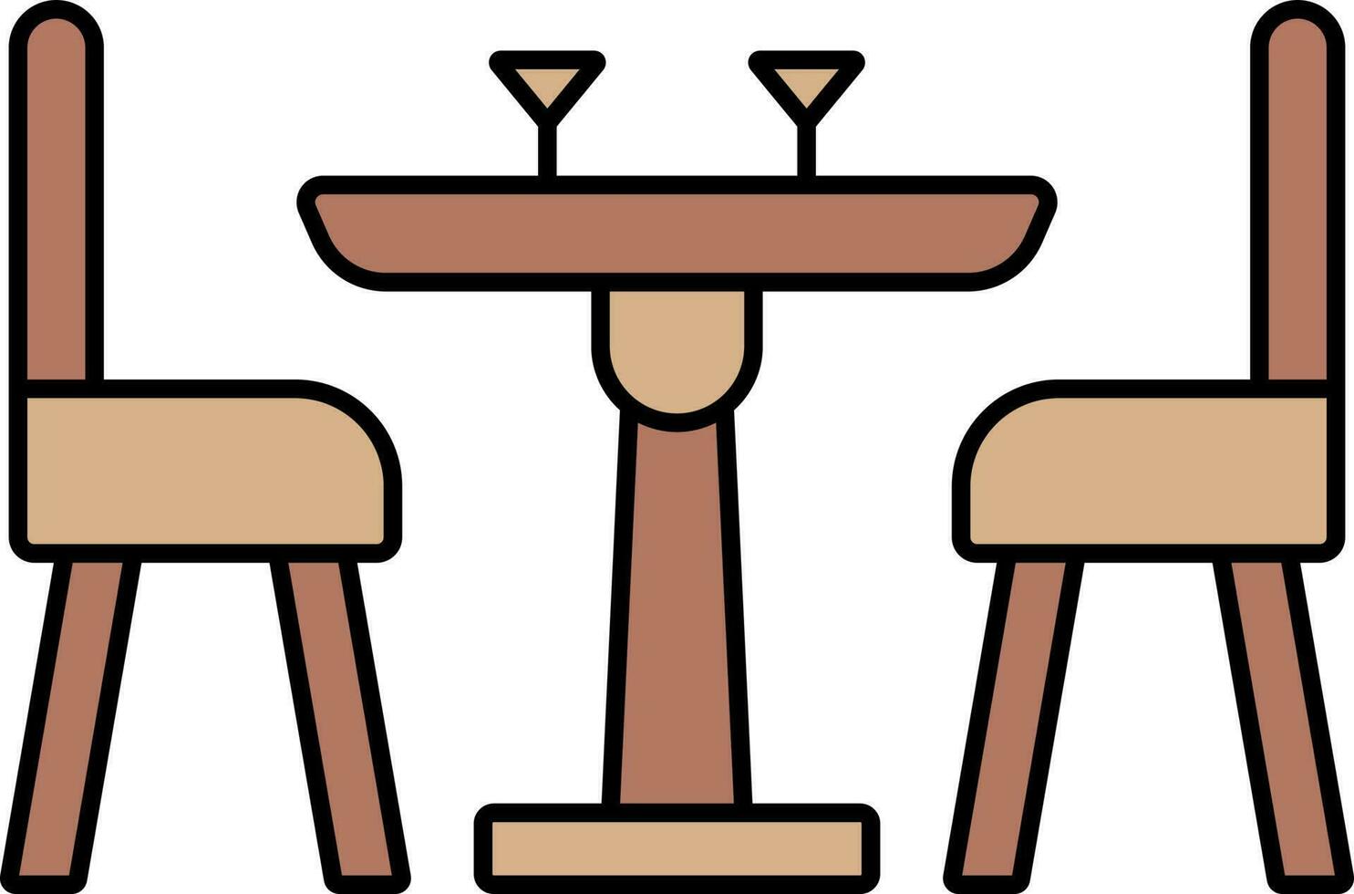 Dinner Table Icon In Brown Color. vector