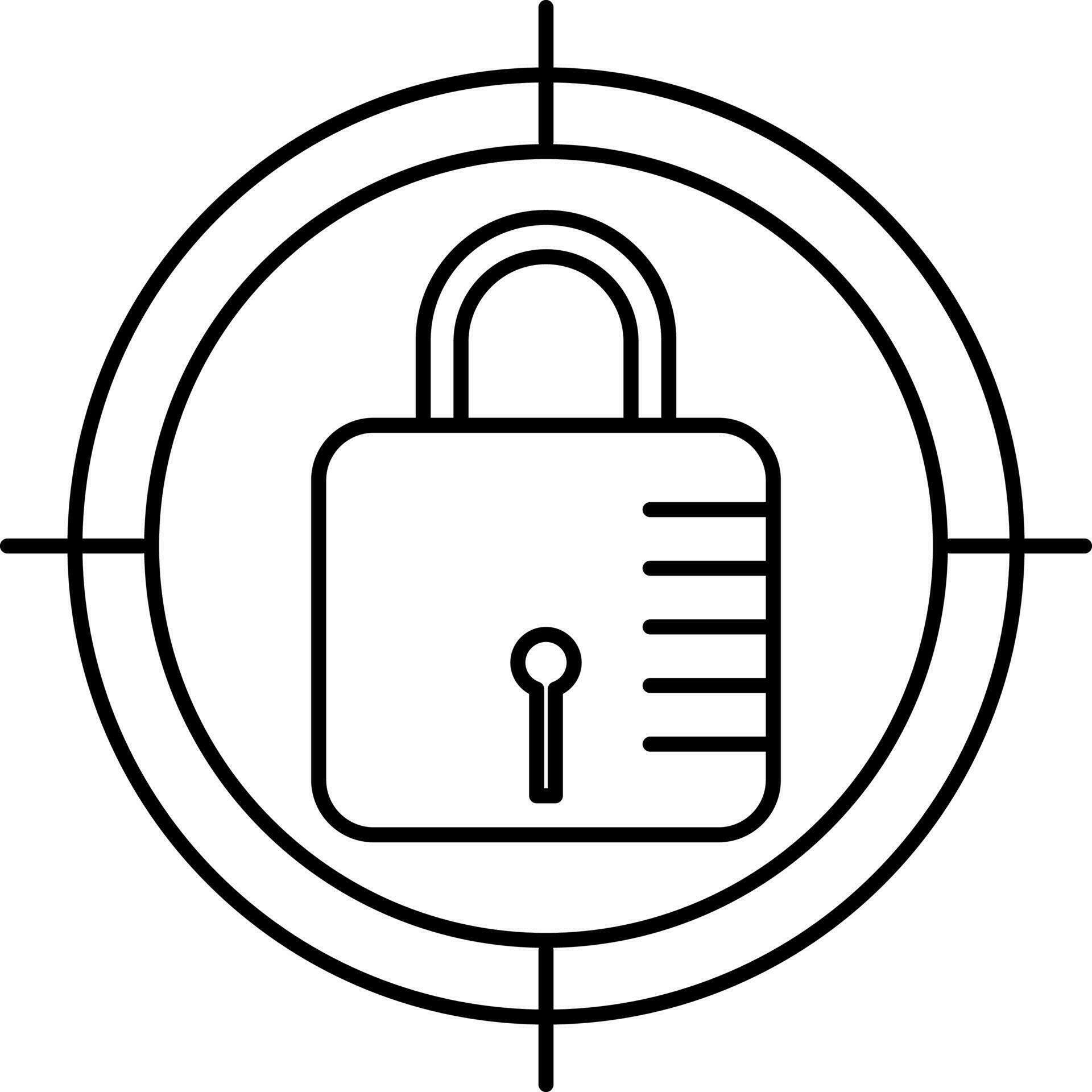 Black Line Art Target Lock Icon Or Symbol. 24191463 Vector Art at Vecteezy