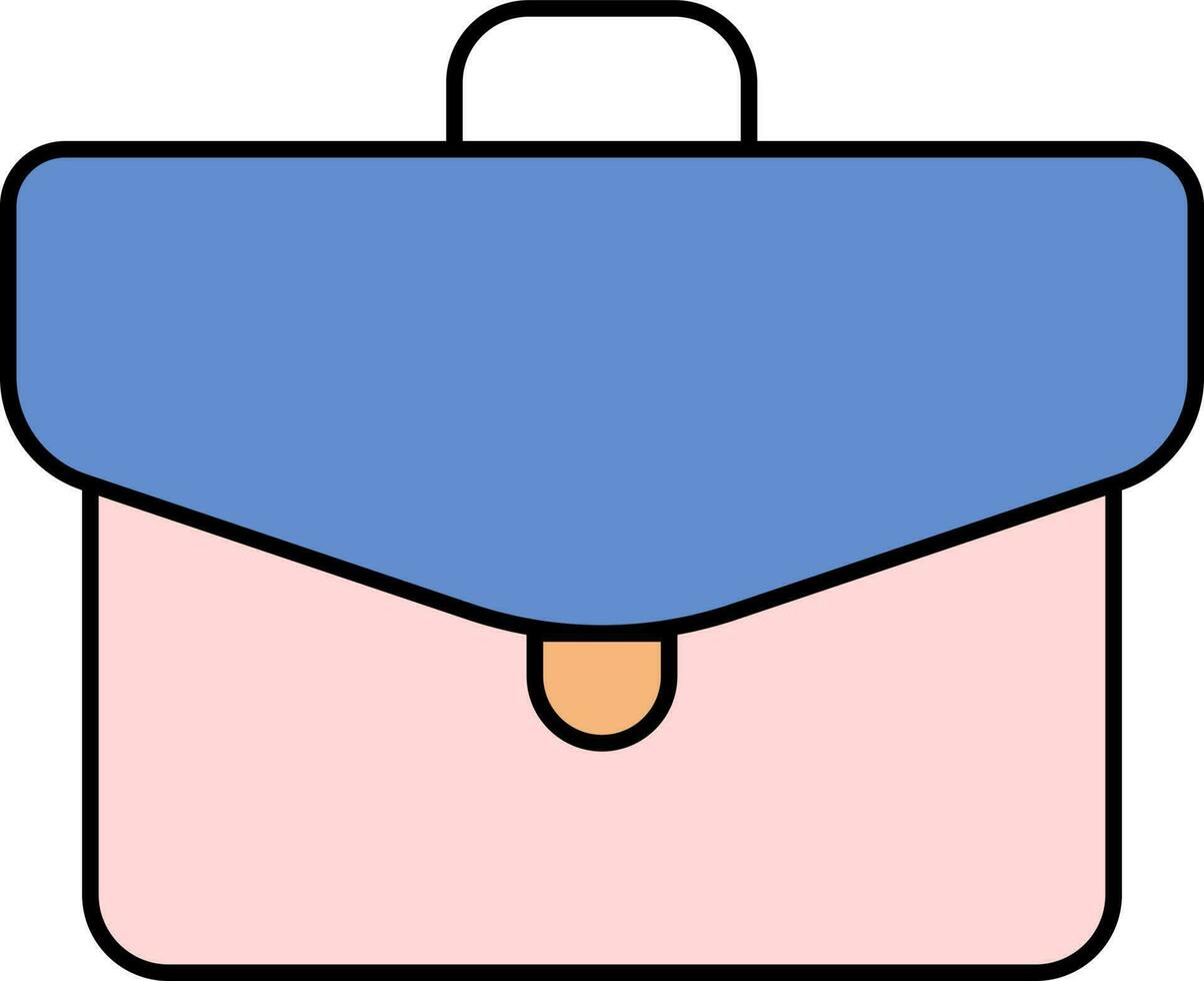 plano estilo bolso icono en azul y rosado color. vector