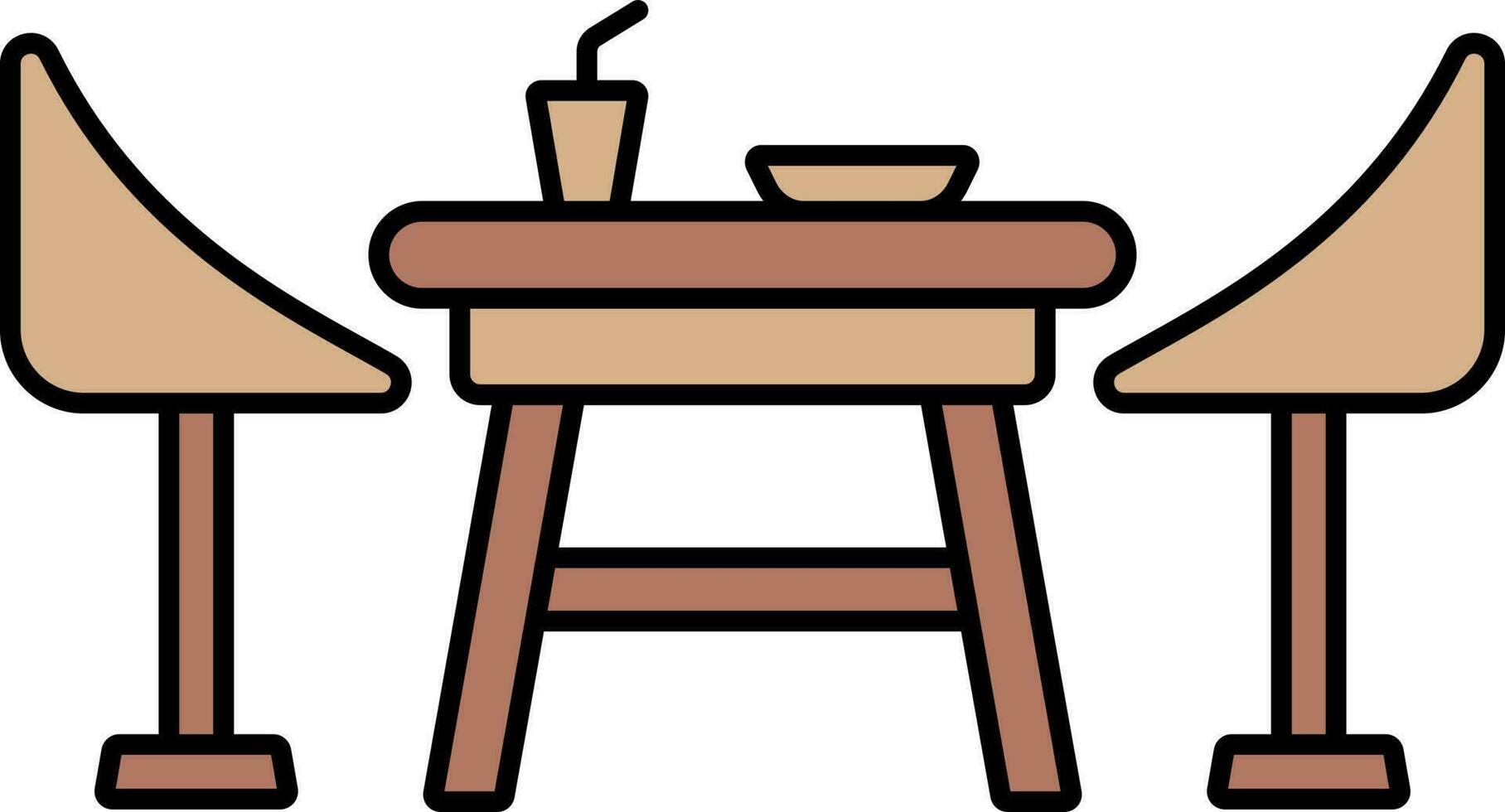 Dinner Table Icon In Brown Color. vector