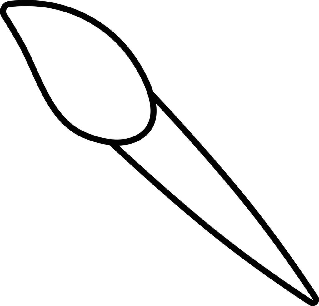 Stroke Style Paint Brush Icon Or Symbol. vector