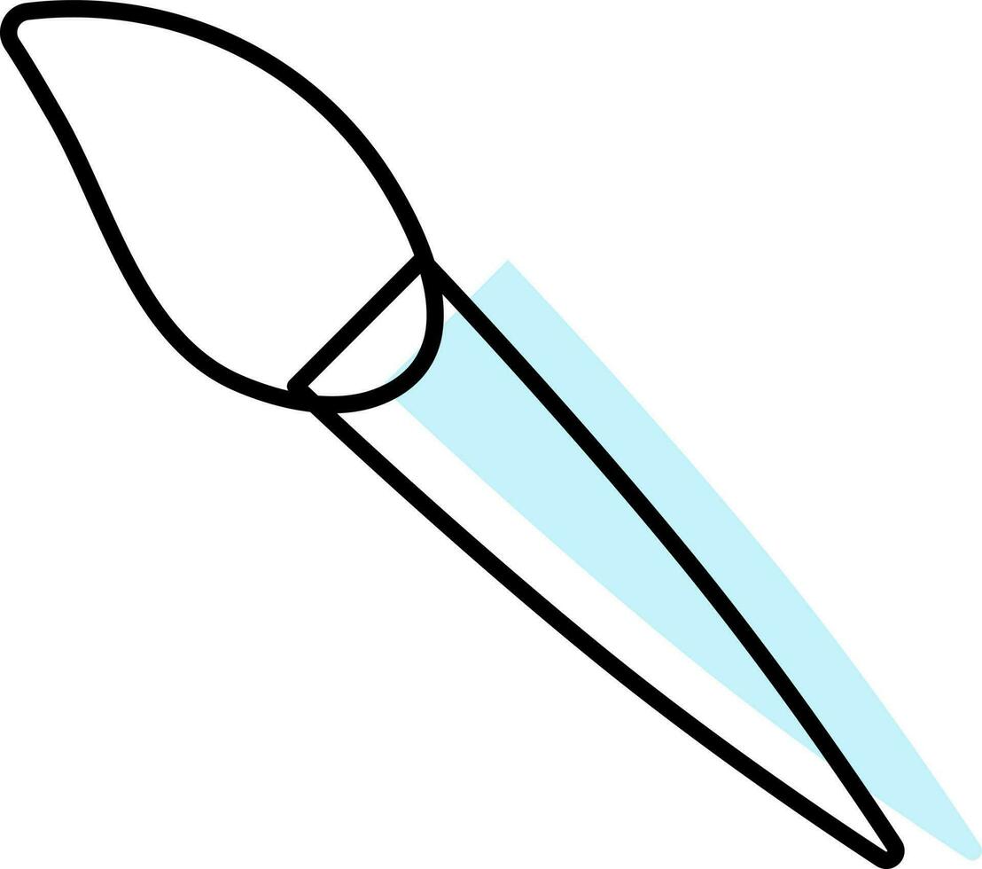 Paint Brush Icon In Cyan And White Color. vector