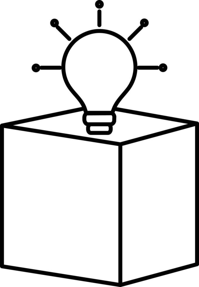 Stroke Style Illustration Of Idea Box Icon. vector