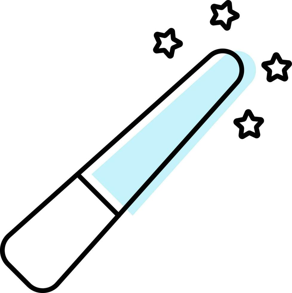 Magic Wand Icon In Cyan And White Color. vector