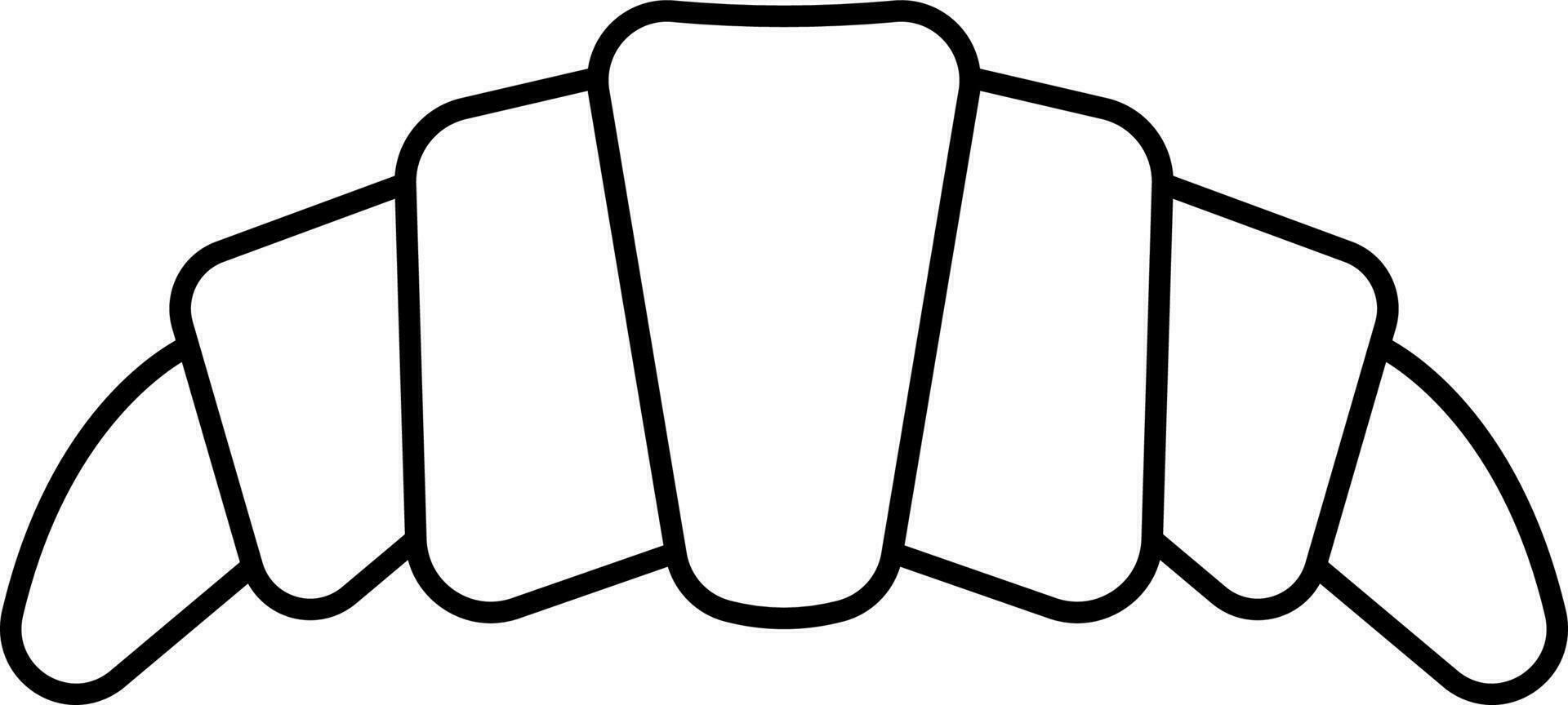Black Outline Croissant Icon on White Background. vector