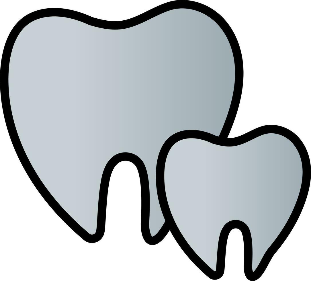 Tooth Icon In Gray Color. vector