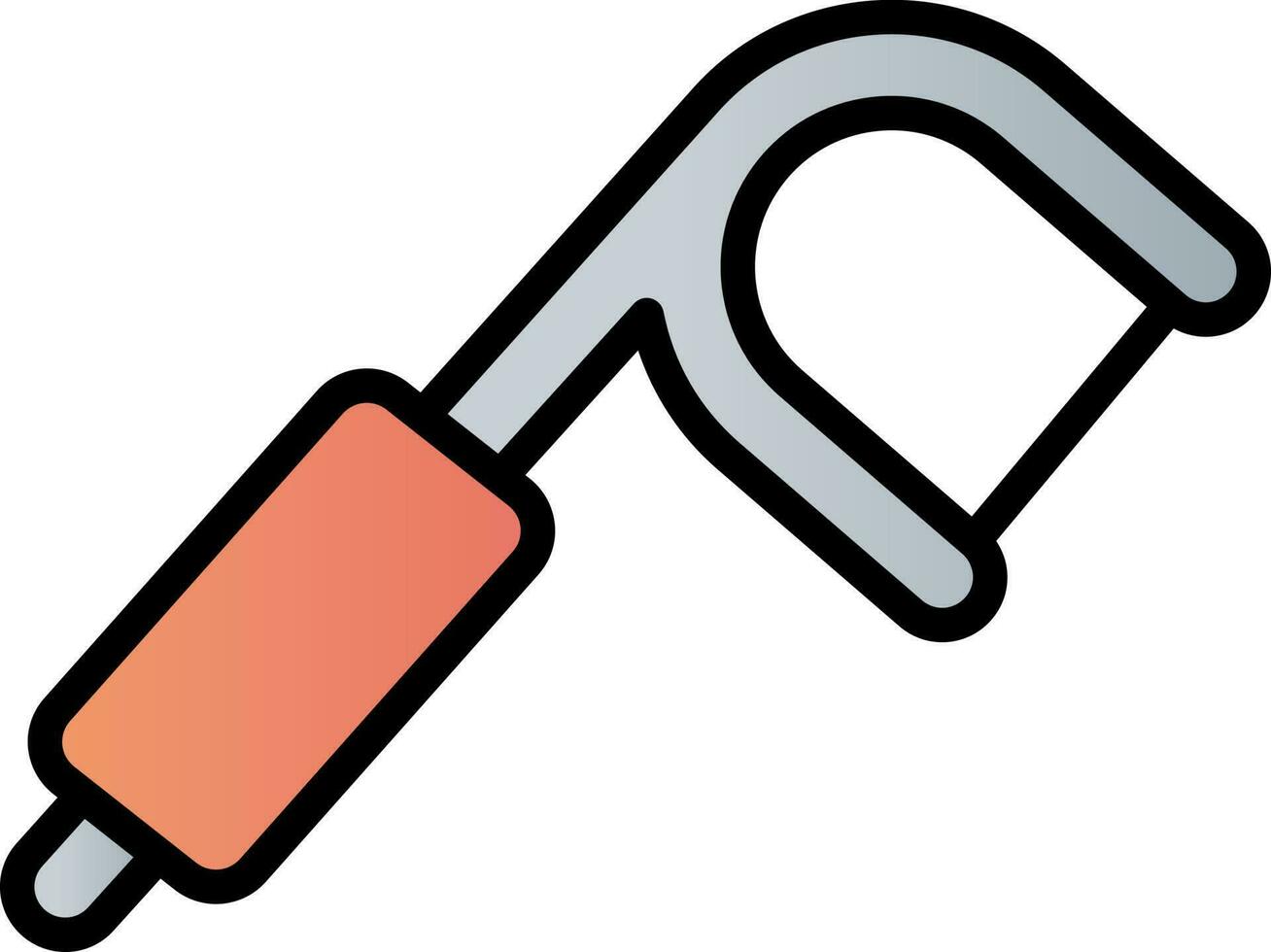 Orange And Gray Color Dental Floss Pick Icon. vector