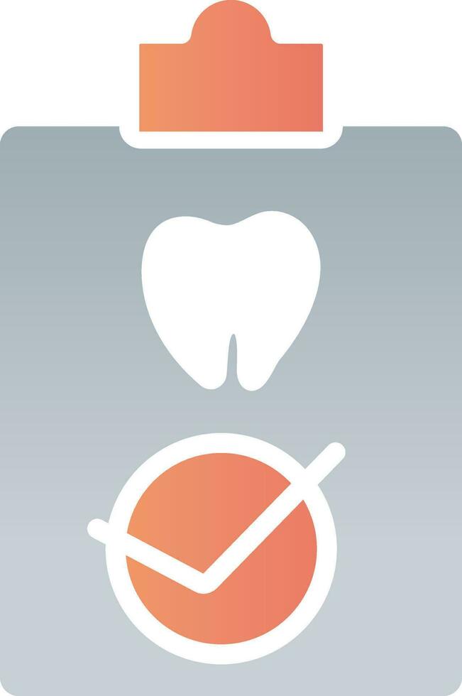 aprobado dental reporte icono en naranja y gris color. vector