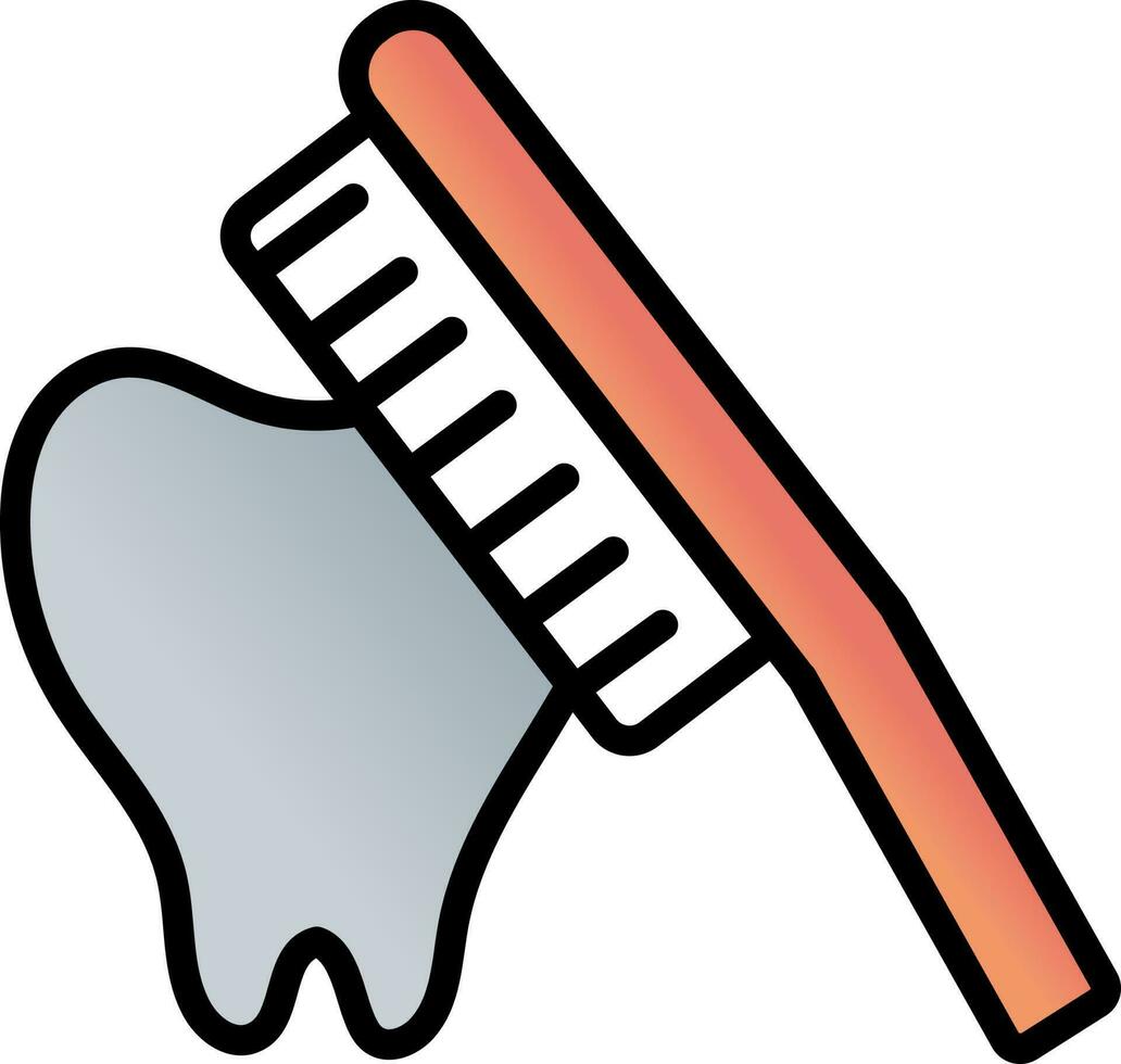 Toothbrush Icon In Orange And White Color. vector