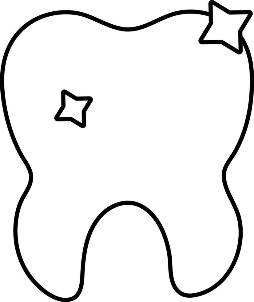 Tooth Whitening Icon In Black Outline. vector