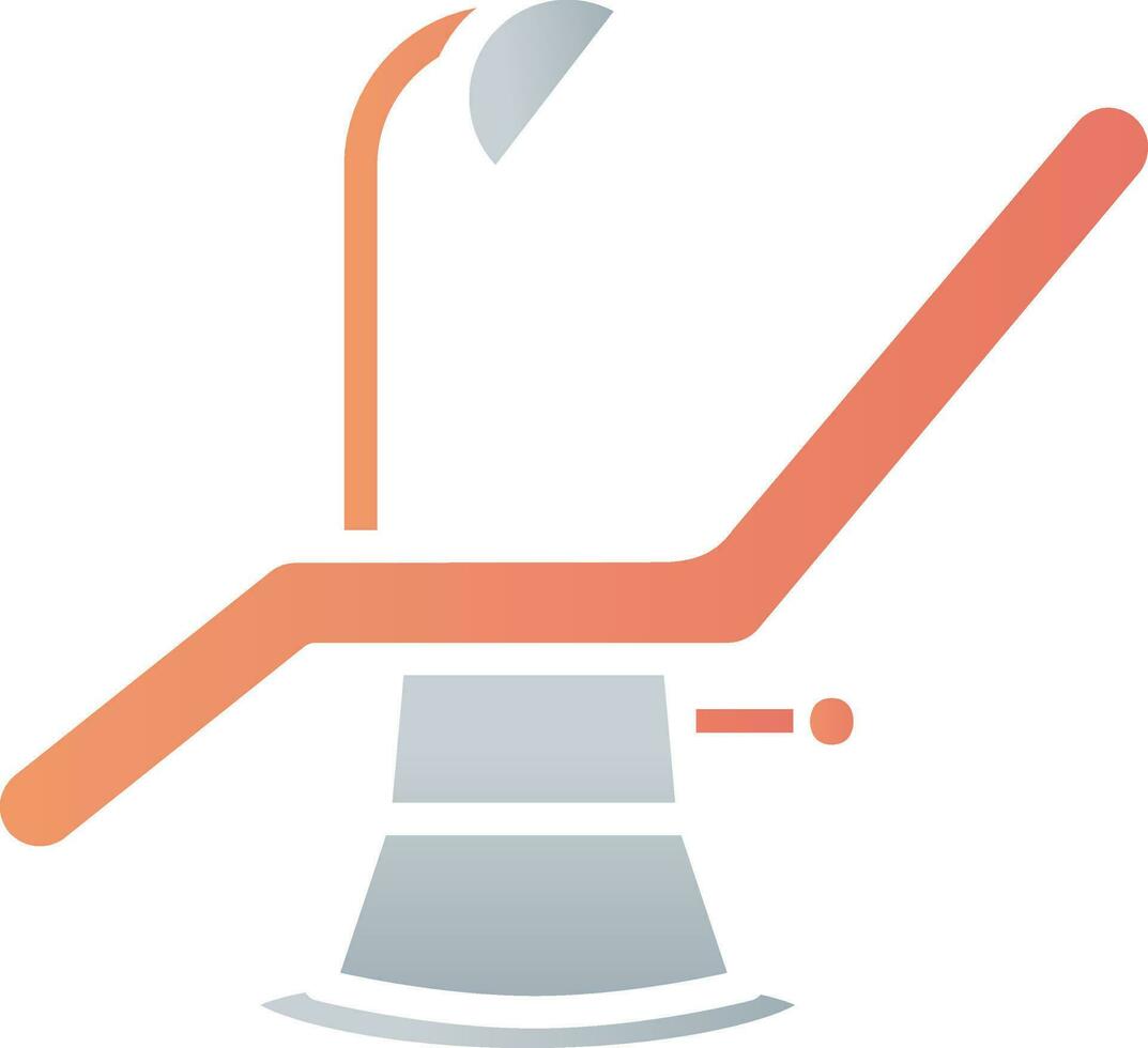 Dentist Chair Icon In Orange And Gray Color. vector