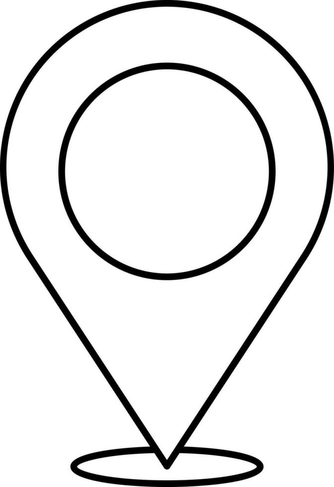 Stroke Style Location Pin Icon Or Symbol. vector