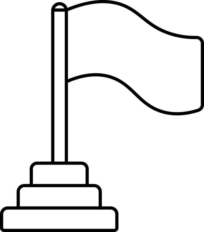 aislado bandera icono o símbolo en negro línea Arte. vector